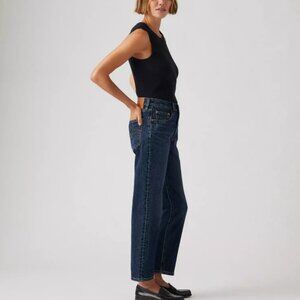 Levi's Premium 501 Original Cropped Women's Jeans In Apply Now - Dark Wash, 28